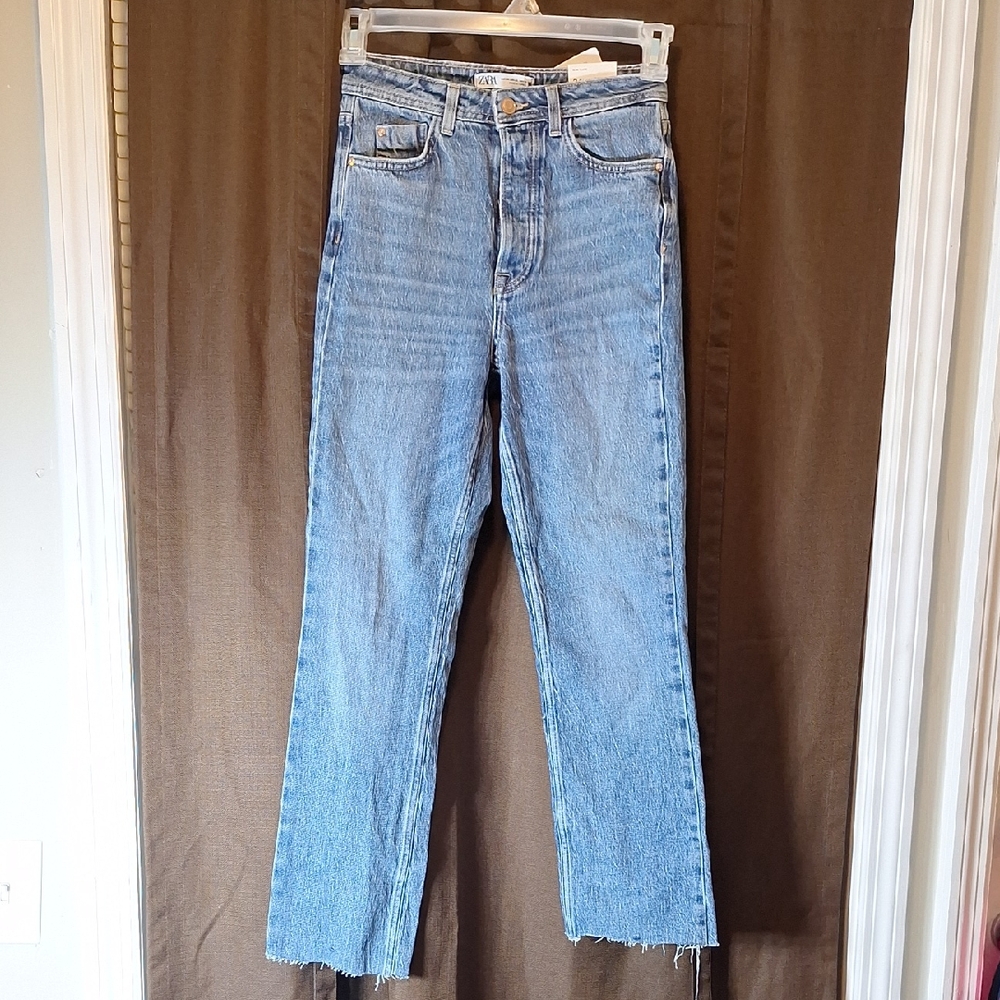 Zara Light Blue Straight Leg Jeans